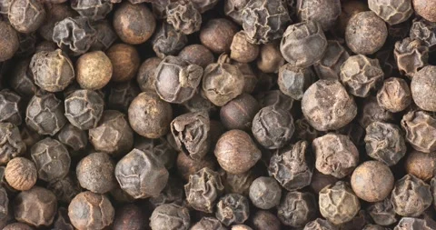 Top closeup view of black pepper Stock Footage 194541102