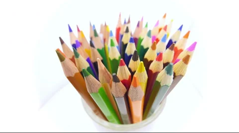 Top of color pencils. Stock Footage 64555831