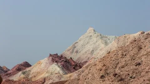 Top of the colored desert mountain Stock Photos