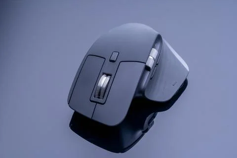 Top computer mouse for designers on a black background with reflection. Pro.. 写真素材