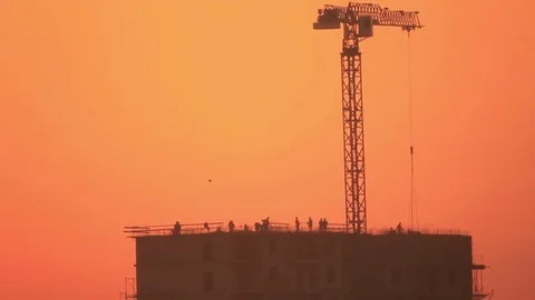 Top of construction building Stock Footage 83775134