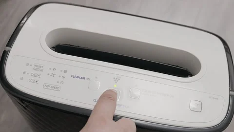 Top Control Panel View Of Modern Air Purifier And Humidifier Stock Footage 313964154