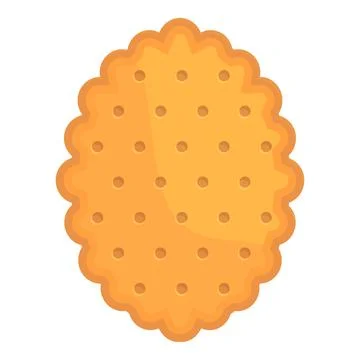 Top cracker icon cartoon vector. Food cookie Stock Illustration