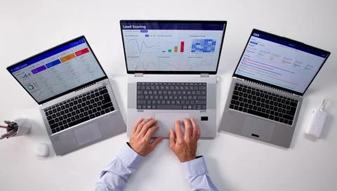 Top CRM Software Manager Protecting Business Sales And Marketing Dashboards Stock Photos