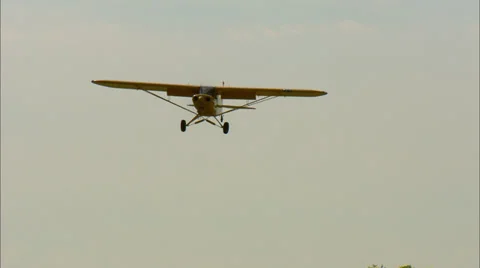 Top Cub Slow Flight Stock-Footage 35843425
