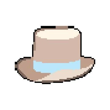 Top cylinder hat pixel art vector illustration Stock Illustration