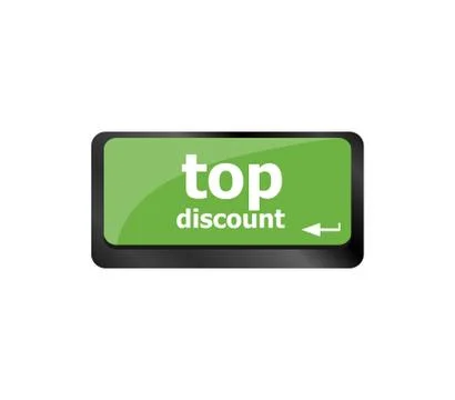 Top discount concept sign on computer key Stock Illustration
