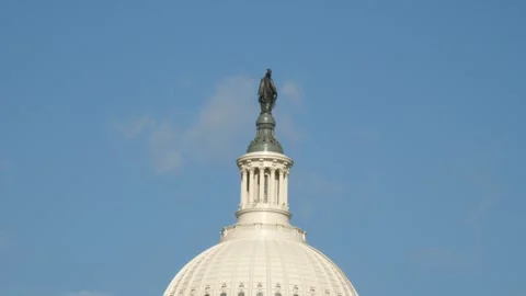 Top of the Dome of the Capitol Building Stock Footage 262497716