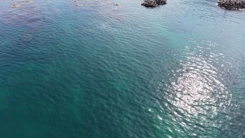 Top Down Abstract Aerial Texture of Deep Turquoise Ocean Water Stock Footage 344778512