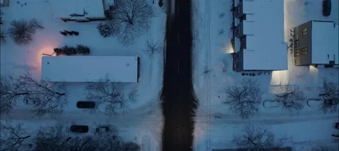 Top Down Aerial Of 2nd St From 24th To Lowry NE Minneapolis MN In Winter Video stock 230564231