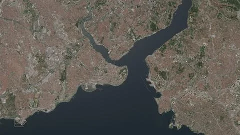 Top-down aerial 3D illustration of Istanbul, Trkiye Stock Illustration