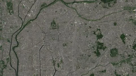 Top-down aerial 3D illustration of Nagoya, Japan Stock Illustration