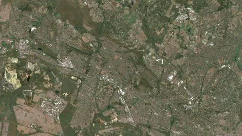 Top-down aerial 3D illustration of Johannesburg, South Africa Stock Illustration