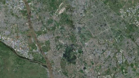 Top-down aerial 3D illustration of Yangon, Myanmar Stock Illustration