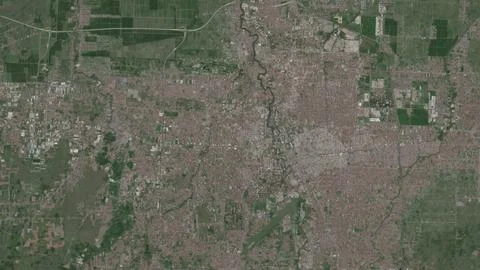 Top-down aerial 3D illustration of Medan, Indonesia Stock Illustration