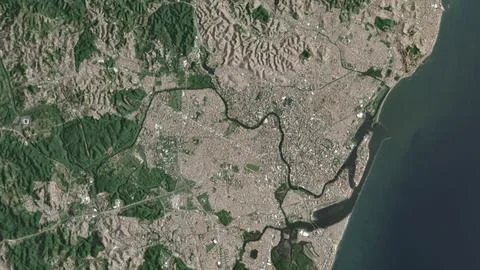 Top-down aerial 3D illustration of Recife, Brazil Stock Illustration