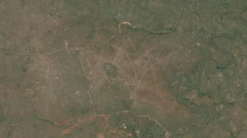 Top-down aerial 3D illustration of Kasa-Oriental, DR Congo Stock Illustration