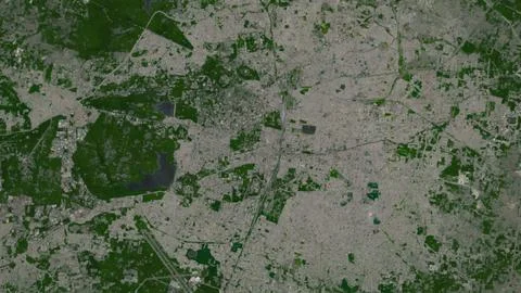 Top-down aerial 3D illustration of Nagpur, India Stock Illustration