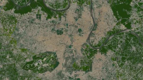 Top-down aerial 3D illustration of Agra, India Stock Illustration