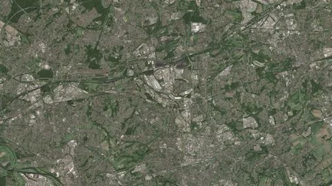Top-down aerial 3D illustration of Essen, Germany Stock Illustration