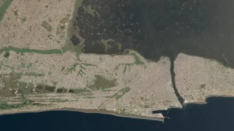 Top-down aerial 3D illustration of Cotonou, Benin Illustration
