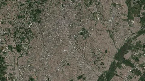 Top-down aerial 3D illustration of Curitiba, Brazil Stock Illustration