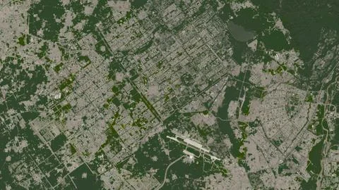 Top-down aerial 3D illustration of Chandigarh, India Stock Illustration