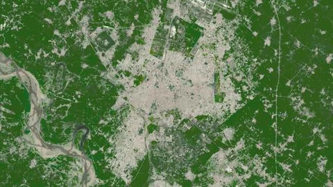 Top-down aerial 3D illustration of Bareilly, India Stock Illustration