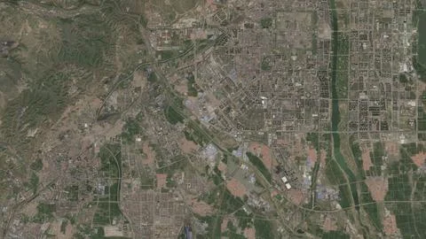 Top-down aerial 3D illustration of Datong, China Stock Illustration
