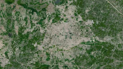 Top-down aerial 3D illustration of Chhatrapati Sambhajinagar, India Stock Illustration