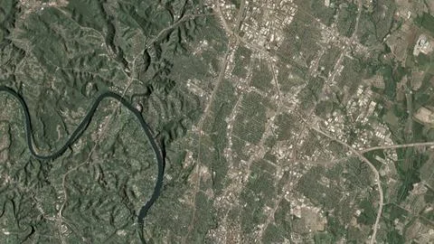 Top-down aerial 3D illustration of Austin, United States of America Stock Illustration
