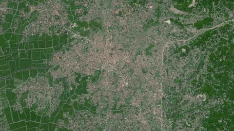 Top-down aerial 3D illustration of Thrissur, India Stock Illustration