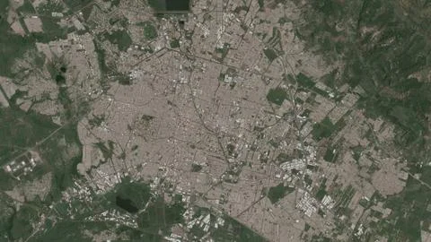 Top-down aerial 3D illustration of Len, Mexico Stock Illustration