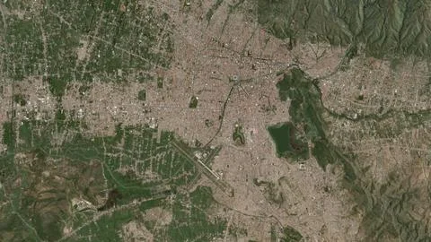 Top-down aerial 3D illustration of Cochabamba, Bolivia Stock Illustration