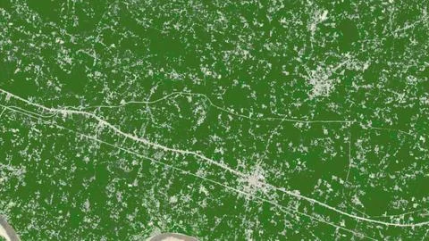 Top-down aerial 3D illustration of Gyanpur, India Stock Illustration
