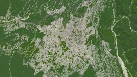 Top-down aerial 3D illustration of Dehradun, India Stock Illustration