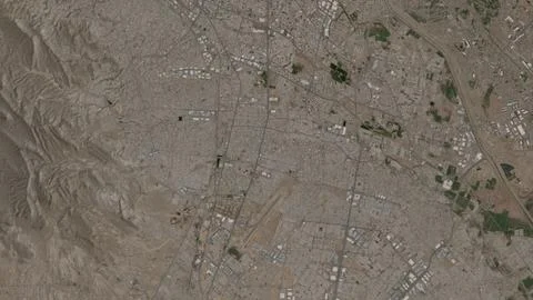 Top-down aerial 3D illustration of Ciudad Jurez, Mexico Stock Illustration