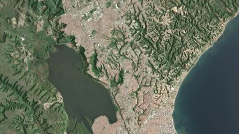 Top-down aerial 3D illustration of Macei, Brazil Stock Illustration