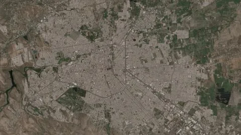 Top-down aerial 3D illustration of San Luis Potos, Mexico Ilustración de archivo