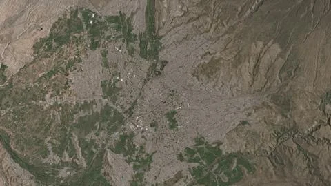 Top-down aerial 3D illustration of Arequipa, Peru Stock Illustration