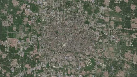 Top-down aerial 3D illustration of Baoding, China Stock Illustration