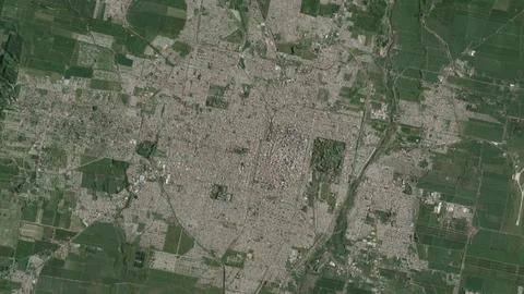 Top-down aerial 3D illustration of San Miguel de Tucumn, Argentina Stock Illustration