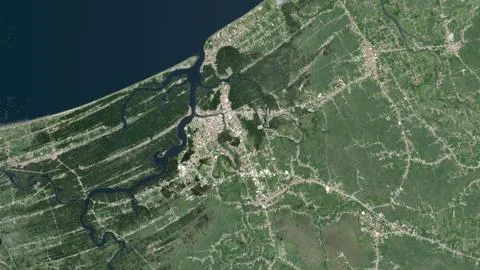 Top-down aerial 3D illustration of Dagupan [Lingayen], Philippines Stock Illustration