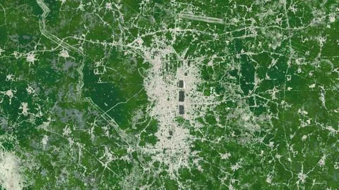 Top-down aerial 3D illustration of Darbhanga, India Stock Illustration