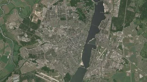 Top-down aerial 3D illustration of Voronezh, Russia Stock Illustration