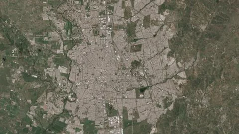 Top-down aerial 3D illustration of Aguascalientes, Mexico Ilustración de archivo