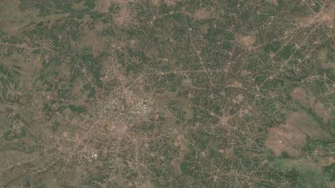 Top-down aerial 3D illustration of Nsukka, Nigeria Stock Illustration
