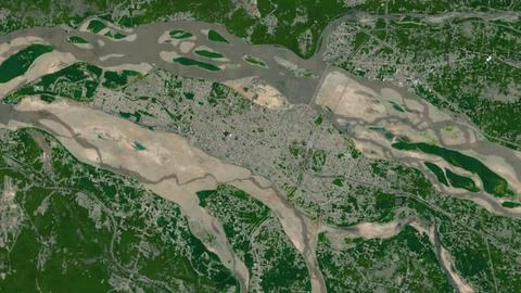 Top-down aerial 3D illustration of Cape Town, India Stock-Illustration