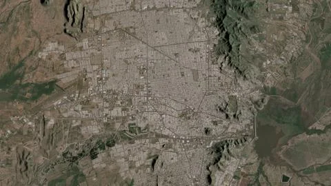 Top-down aerial 3D illustration of Hermosillo, Mexico Ilustración de archivo