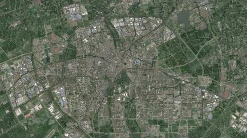 Top-down aerial 3D illustration of Jiaxing, China Иллюстрация